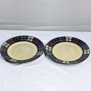 Set Of 2 Pfaltzgraff 8.5" Western Motif Geometric Pattern Salad/Bread Plates